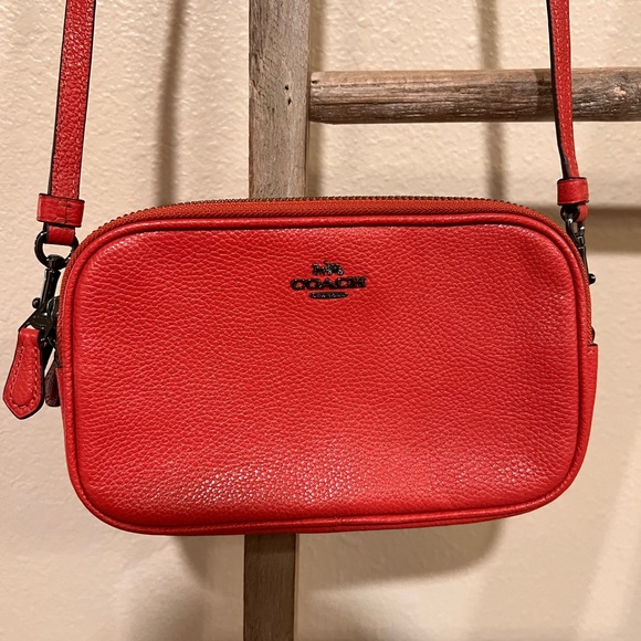 Coach Red Leather Crossbody Bag - Picture 1 of 7